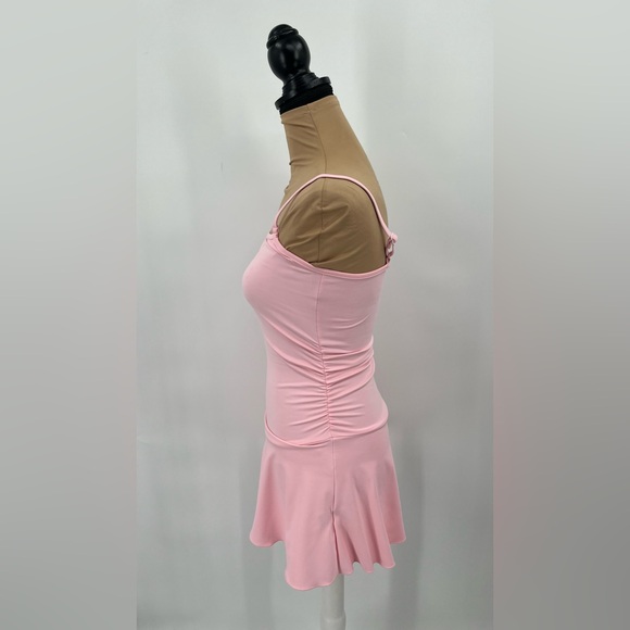 Baby pink tennis pickleball athletic mini dress XS built in shorts gym Pilates - Picture 4 of 14